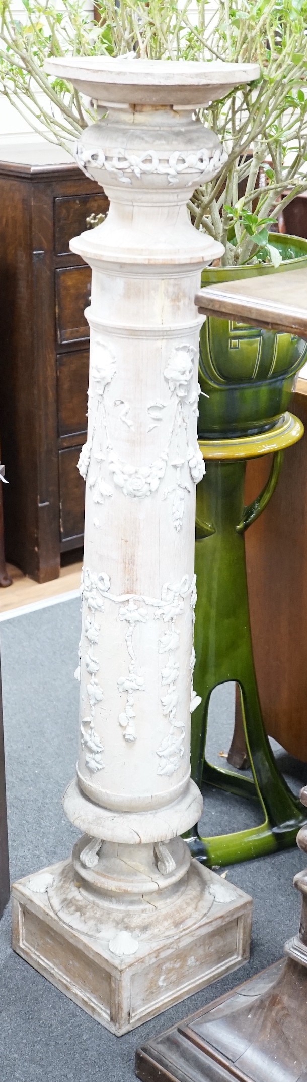 A part painted composition and turned beech pedestal, height 131cm *Please note the sale commences at 9am.